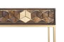 GINER Y COLOMER Console avec 2 tiroirs en bois de manguier, noyer et doré